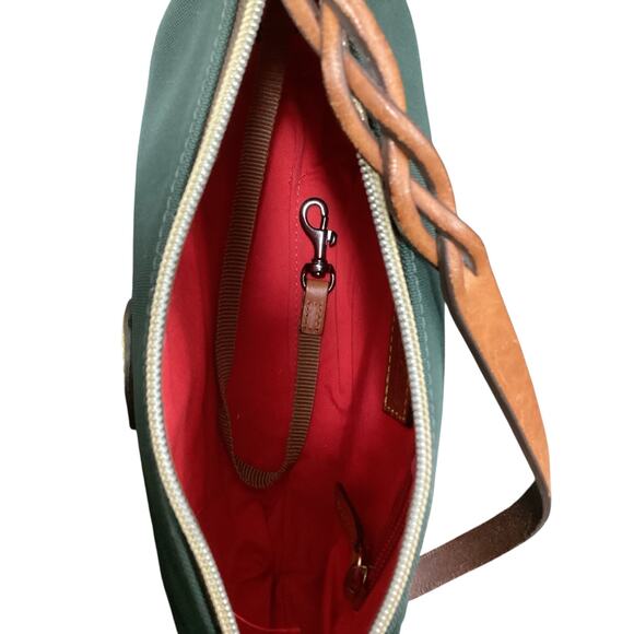 Vintage Dooney &Bourke Purse Women’s 1 Size Canvas With Leather Trim Deep Green - Picture 6 of 7